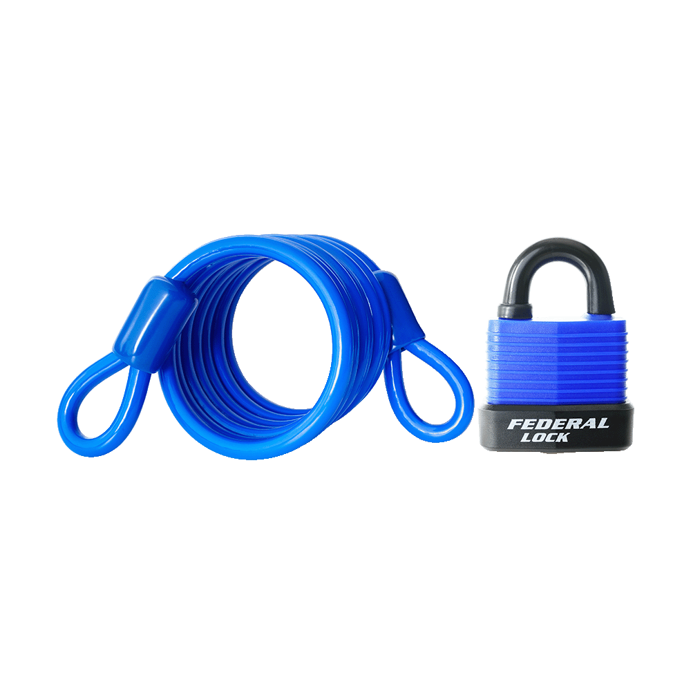Weatherproof Laminated Steel Padlock with Cable