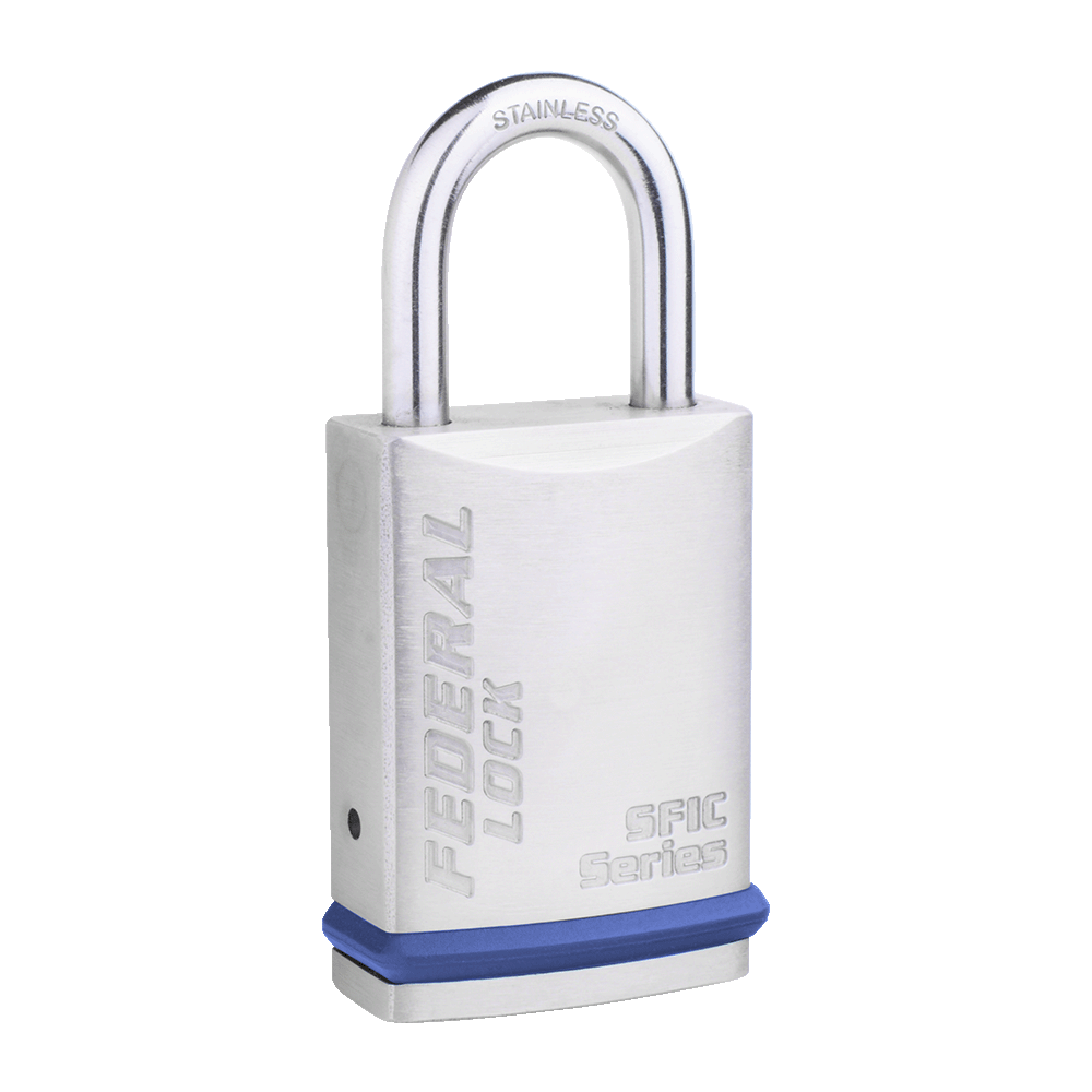 Stainless Steel Body With Blue Bumper & Stainless Steel Shackle Series