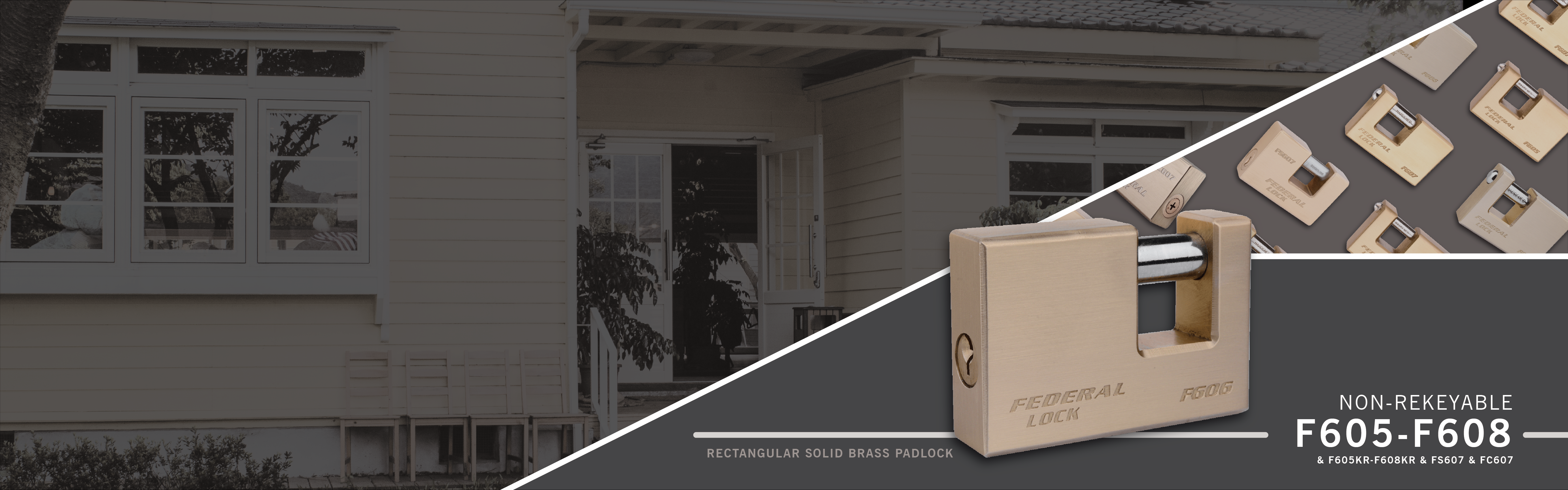 Rectangular Brass Body & Hardened Steel Shackle