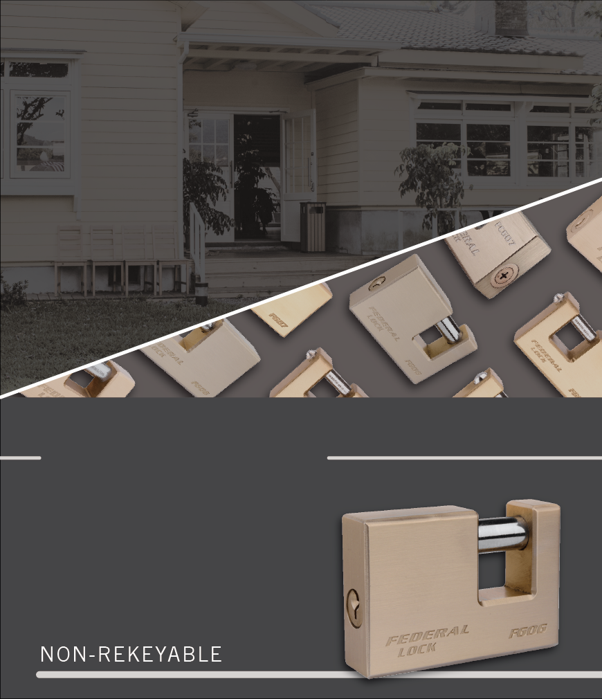 Rectangular Brass Body & Hardened Steel Shackle