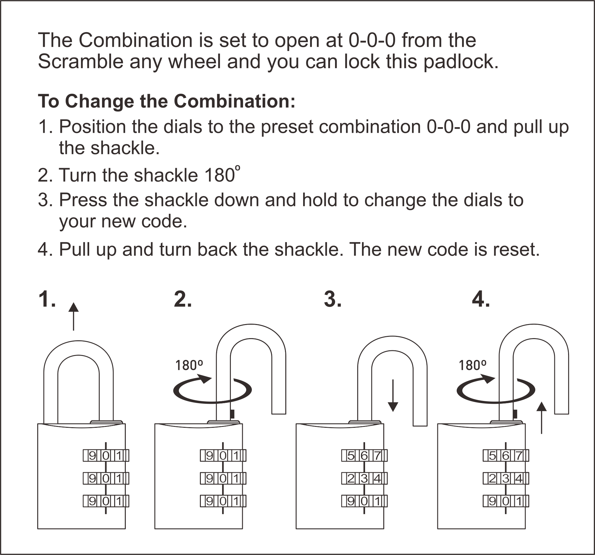 Federal Lock Brass Combination Lock RB30NA Series