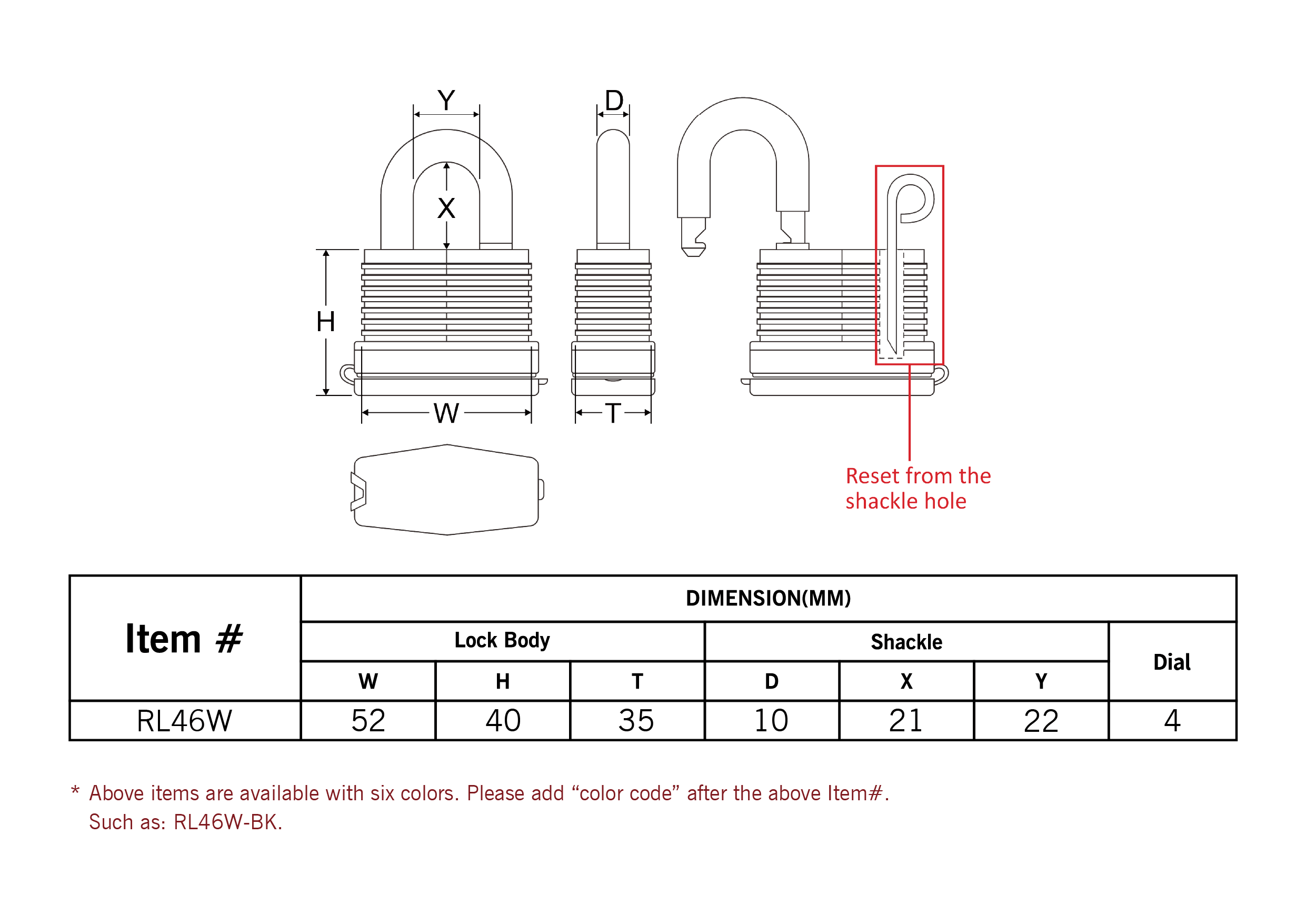 Federal Lock Weather Proof Laminated Combination Lock RL46W Series