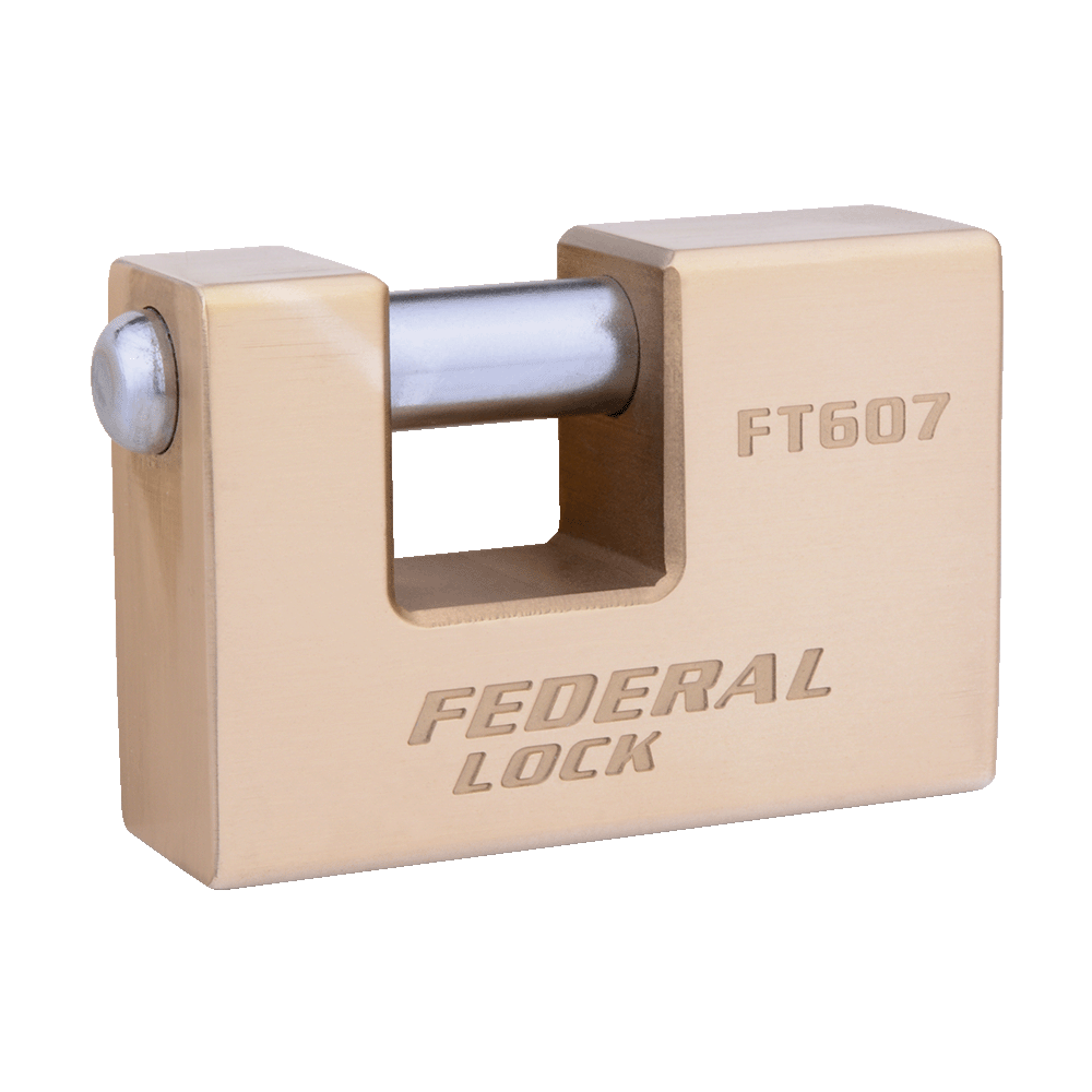 Federal Lock Rectangular Solid Brass Padlock 75MM FT607 Series