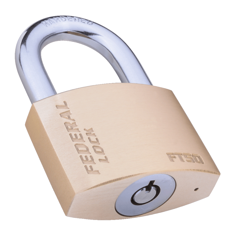 Federal Lock High Security Tubular Key Solid Brass Padlock 50MM FT50R
